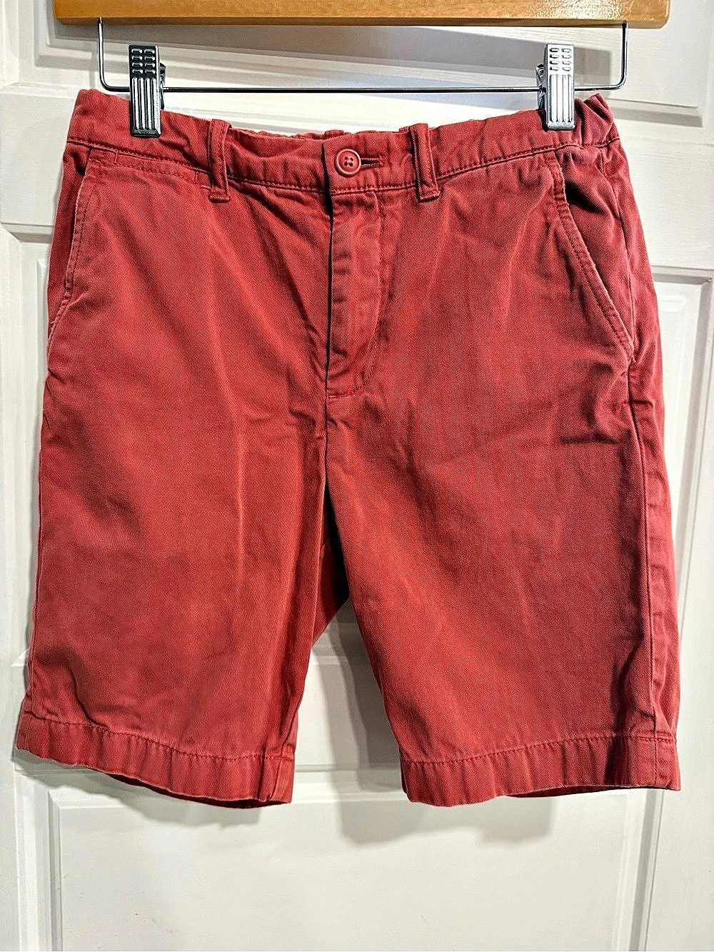 J.Crew Crewcuts Boys Size 10 Red Chino Shorts Flat Front Preppy EUC